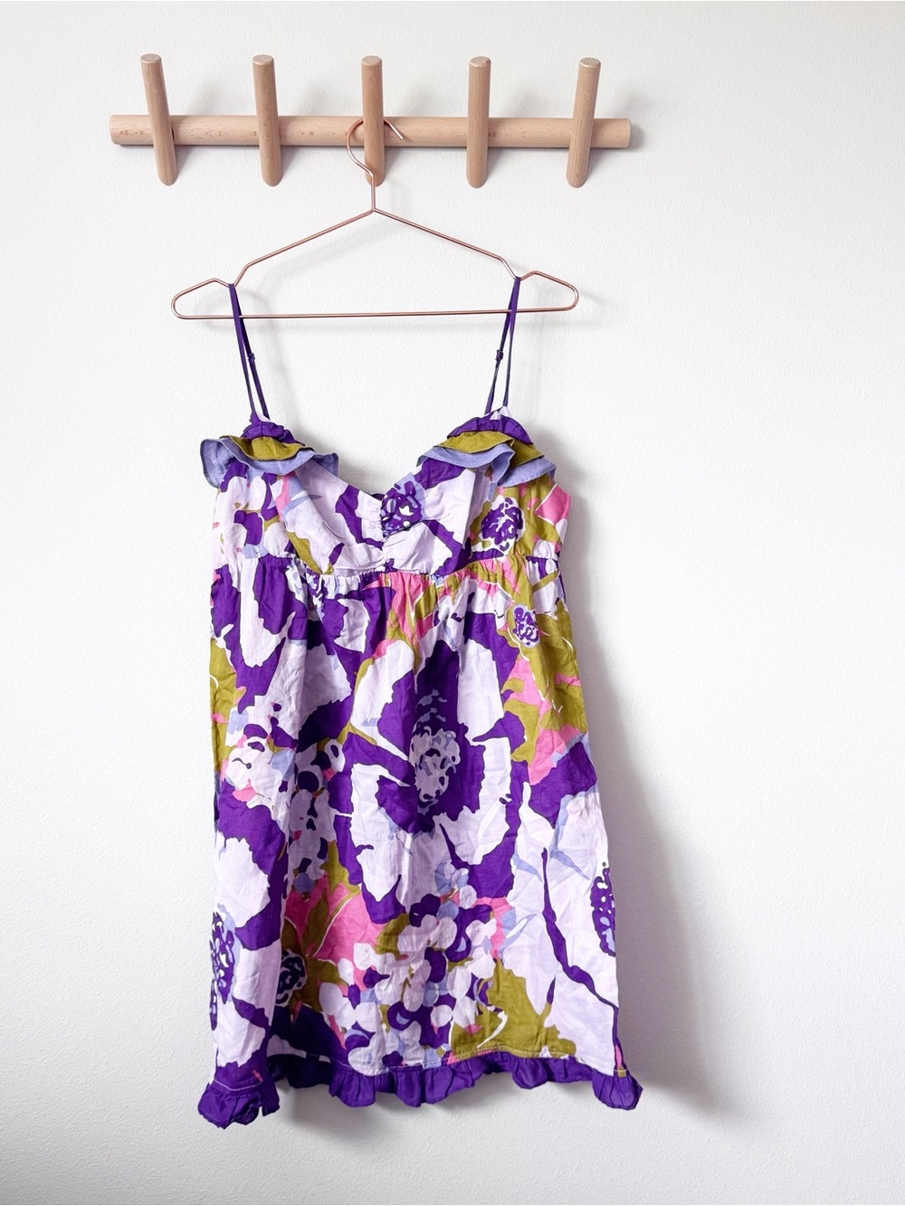 Lilka Anthropologie Floral Sundress in Purple, White, Olive, Pink
